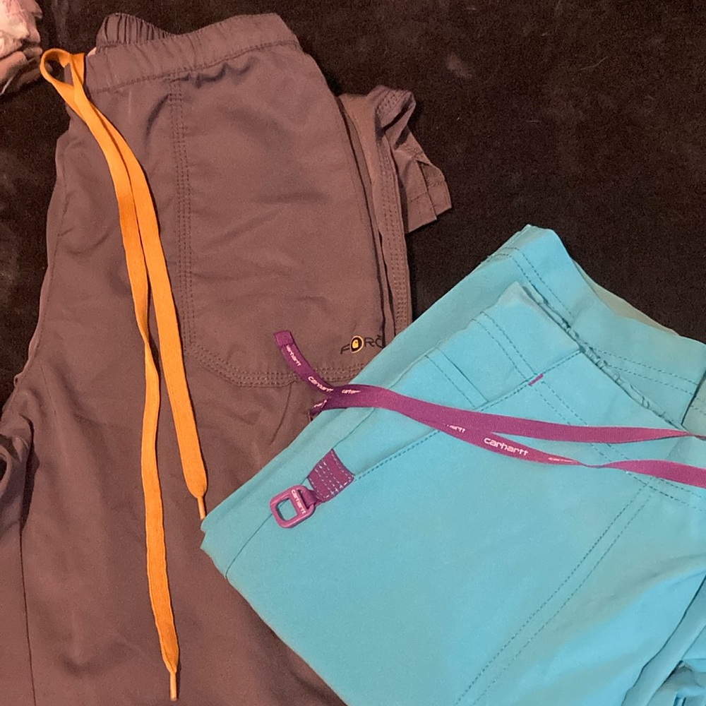Carhartt Gray and Teal Scrub Pants Set